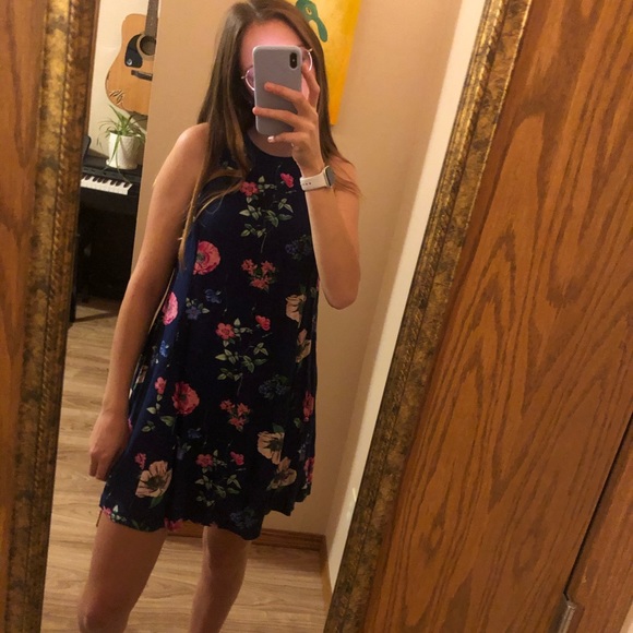Navy blue floral dress Old Navy - Picture 1 of 3